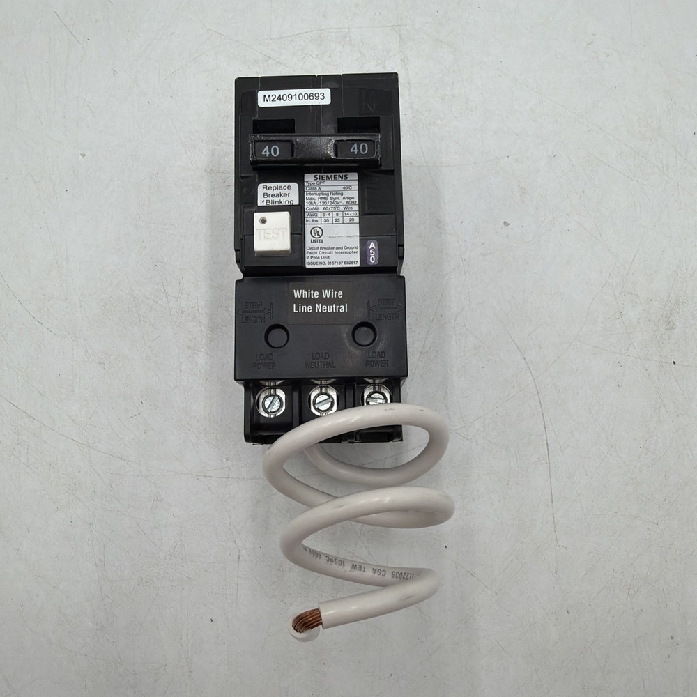 NEW OPEN BOX Siemens  QF240A 2 Pole 40Amp 240V Circuit Breaker GFCI Ground Fault